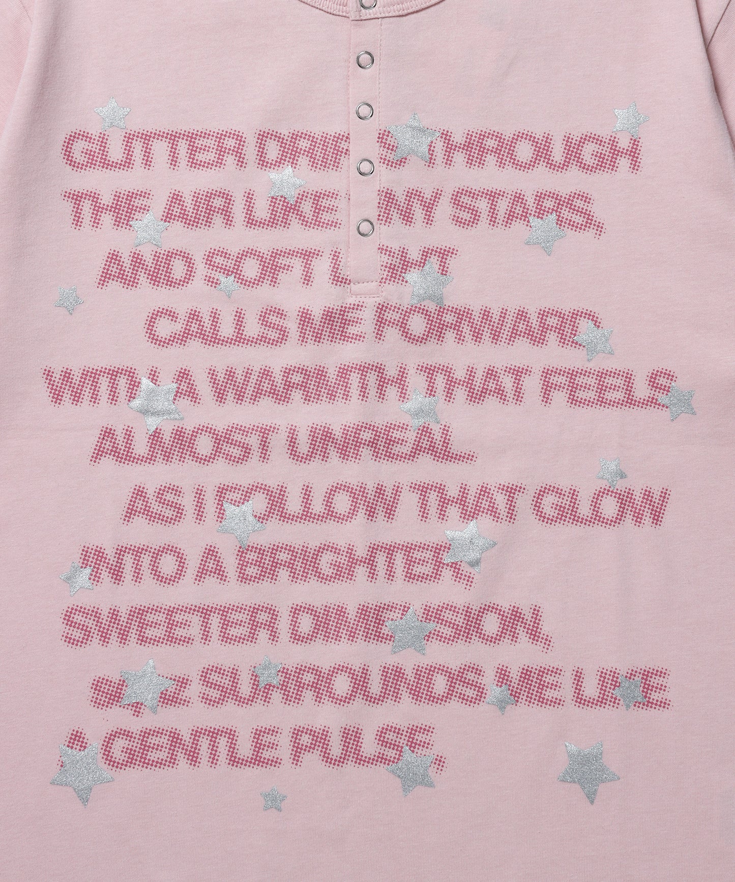≪予約商品≫※WEB限定 / ぼかしプリントヘンリーネックT / sqnz silver star henley tee ライトピンク