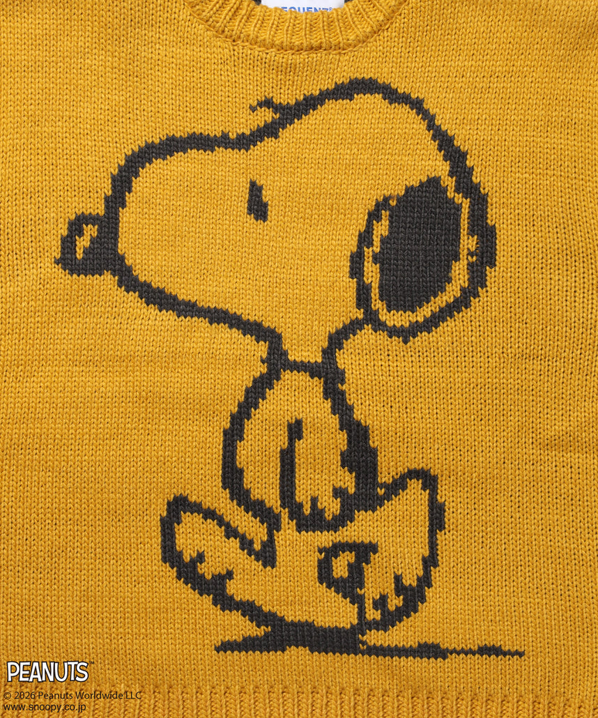 TP SNOOPY CHUNKY KNIT / スヌーピー メッセージプリント チャンキーニット イエロー