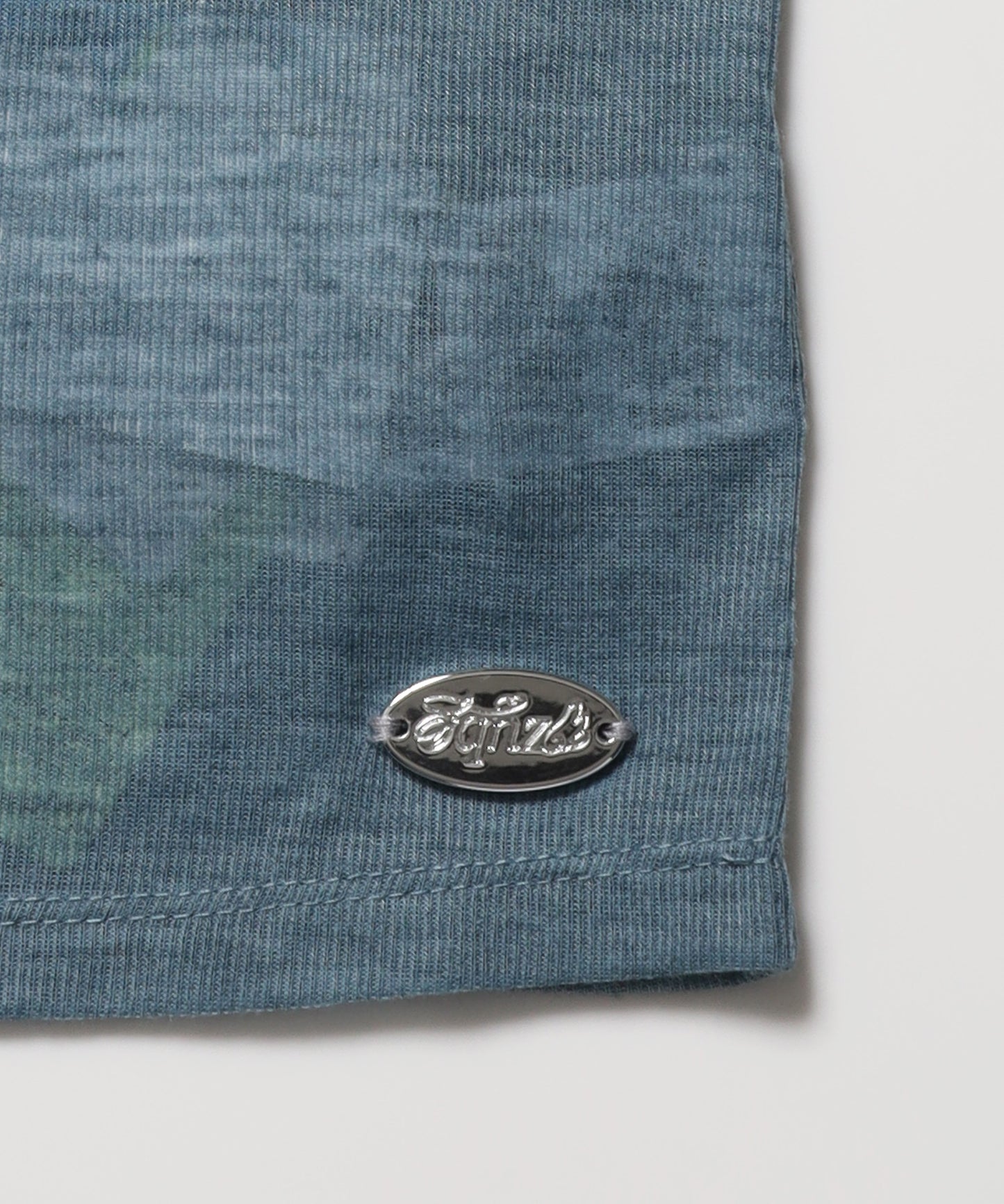 sqnz sheer layered tank / レディース シアー レイヤード ピスネーム メタルプレート タンクトップ クルーネック グリーン