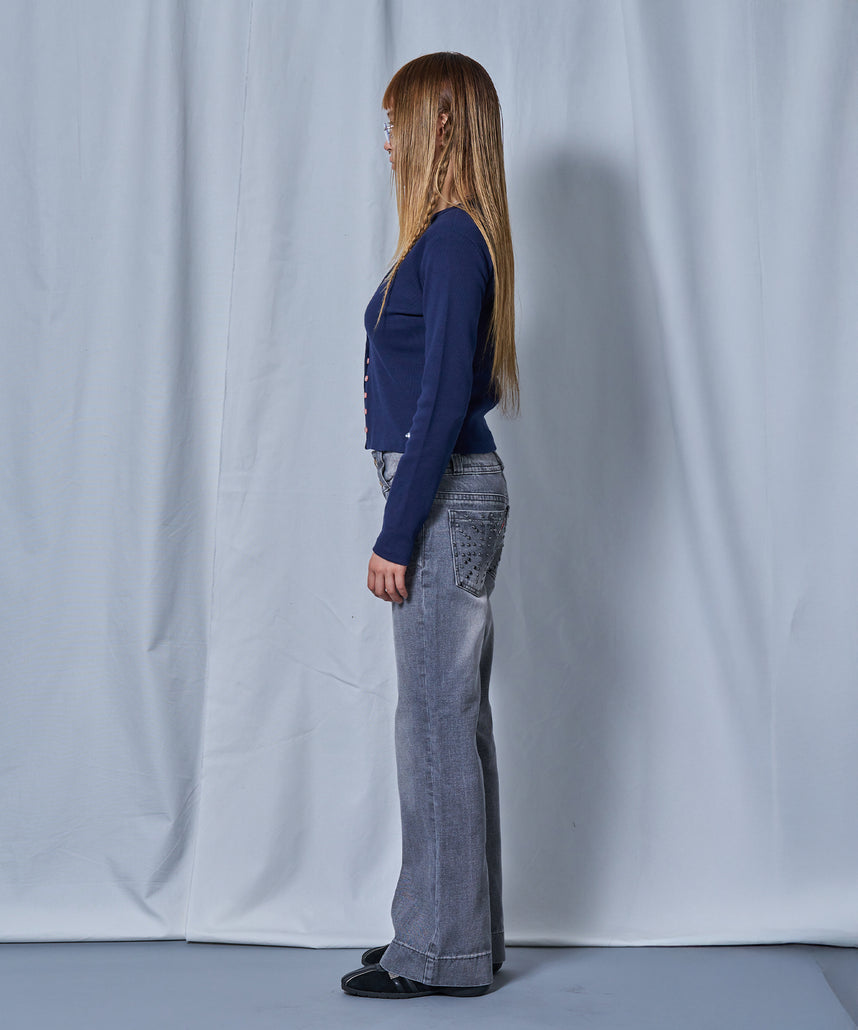 ※WEB限定 / レディースフィットカーディガン / sqnz fit cardigan ネイビー