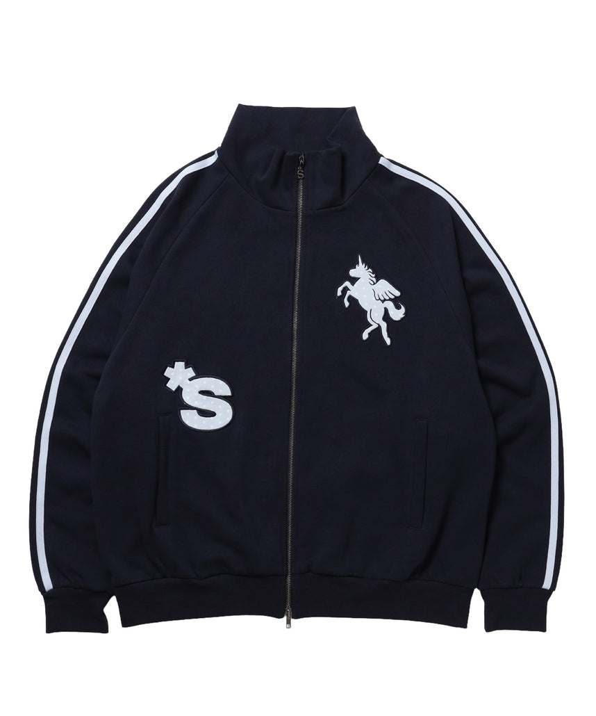 ※WEB限定 / ユニコーンワッペン刺繍トラックジャケット / sqnzU horse track jkt ネイビー