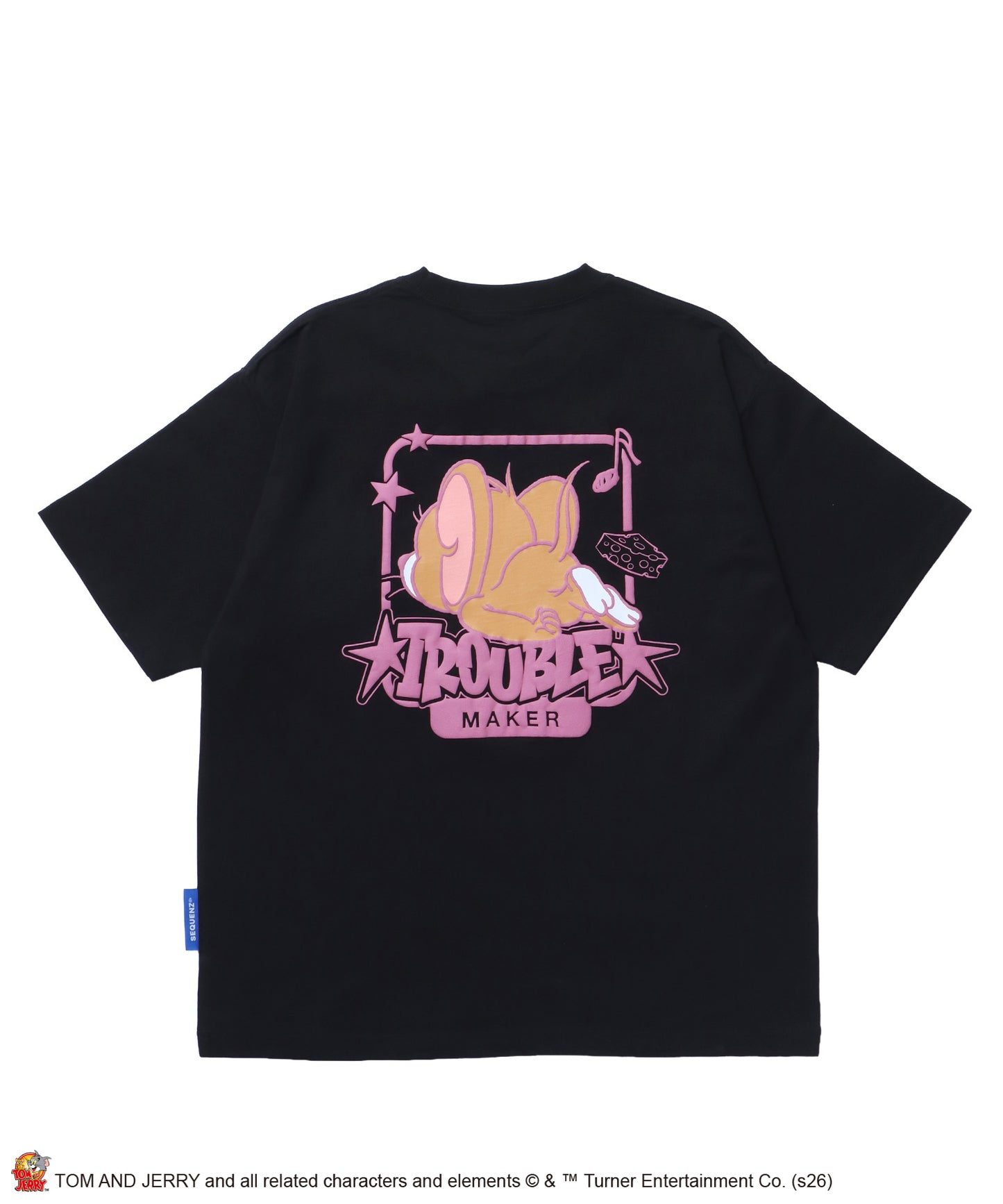 TJ BACK STYLE JERRY TEE / トムとジェリー Tシャツ 半袖 クルーネック プリント オーバーサイズ ブラック