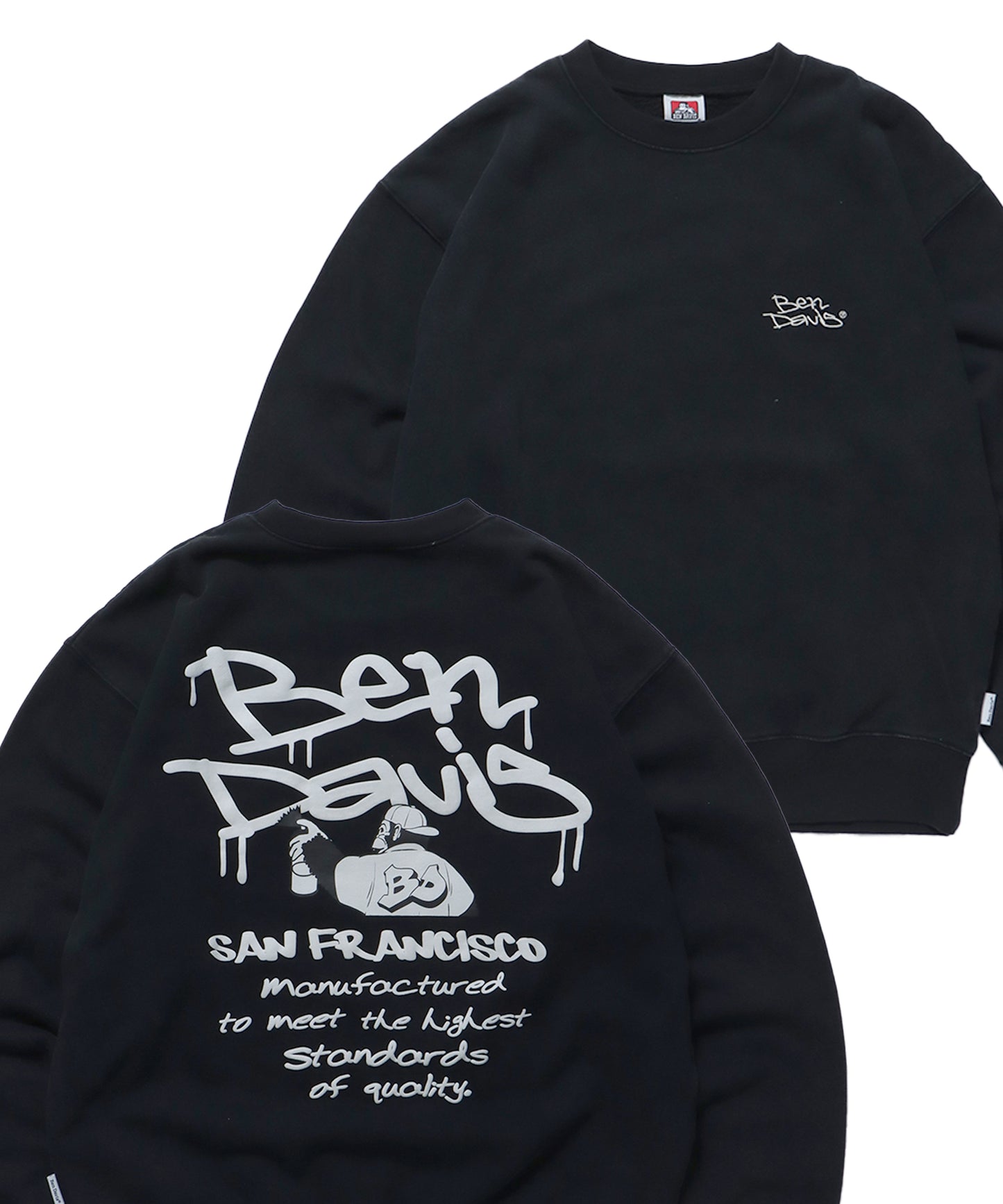 DRIP LOGO HARDWASH CREW / ロゴ ビッグ スウェット プルオーバー ヴィンテージ加工 ブラック