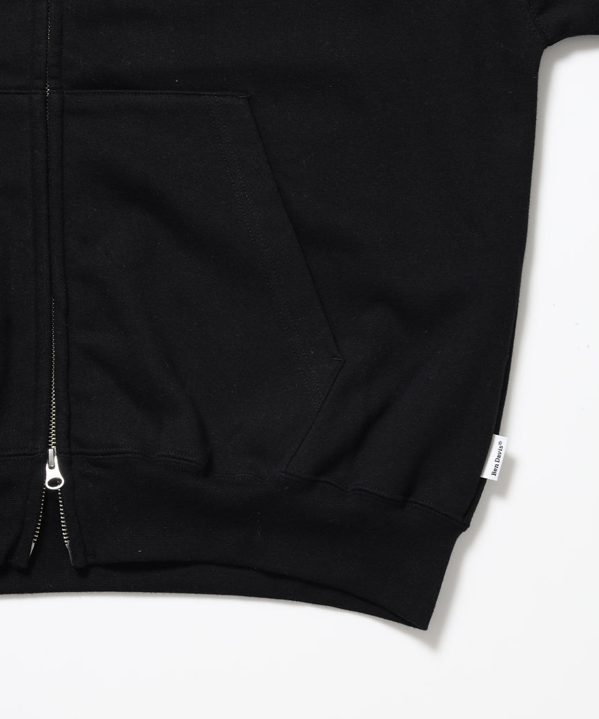 HEART CHENILLE ZIP HOODIE / ジップパーカー フード ハート チェニール 刺繍 裏起毛 ユニセックス ブラック