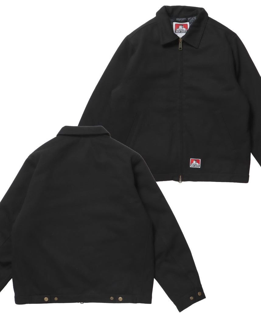 PADDED EISENHOWER JACKET / オーバーサイズ ビッグシルエット ジャケット アウター 中綿 ジップ ブラック