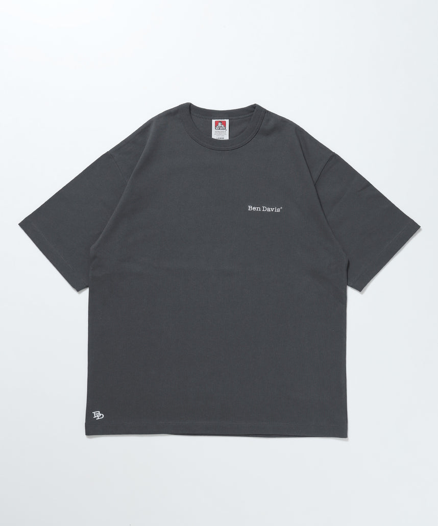 BEN'S EMB TEE / スケーター ワンポイント Tシャツ シンプル スクウェアロゴ 刺繍 半袖 チャコール