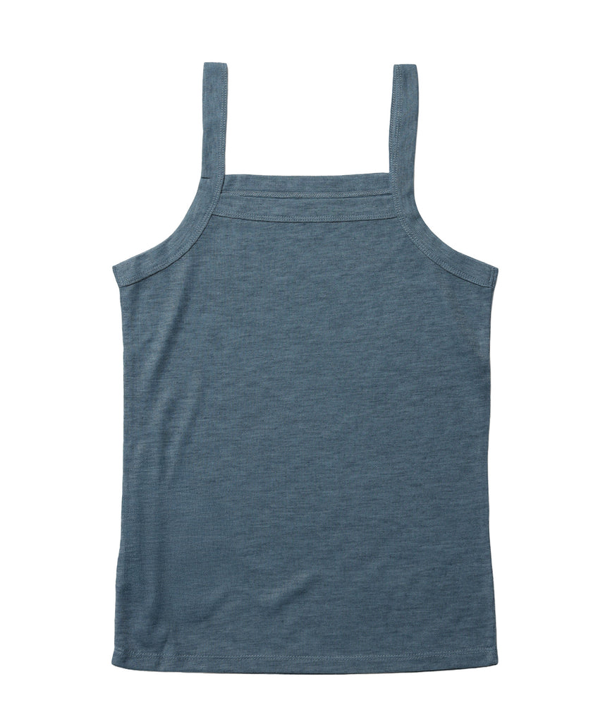 sqnz sheer layered tank / レディース シアー レイヤード ピスネーム メタルプレート タンクトップ クルーネック グリーン