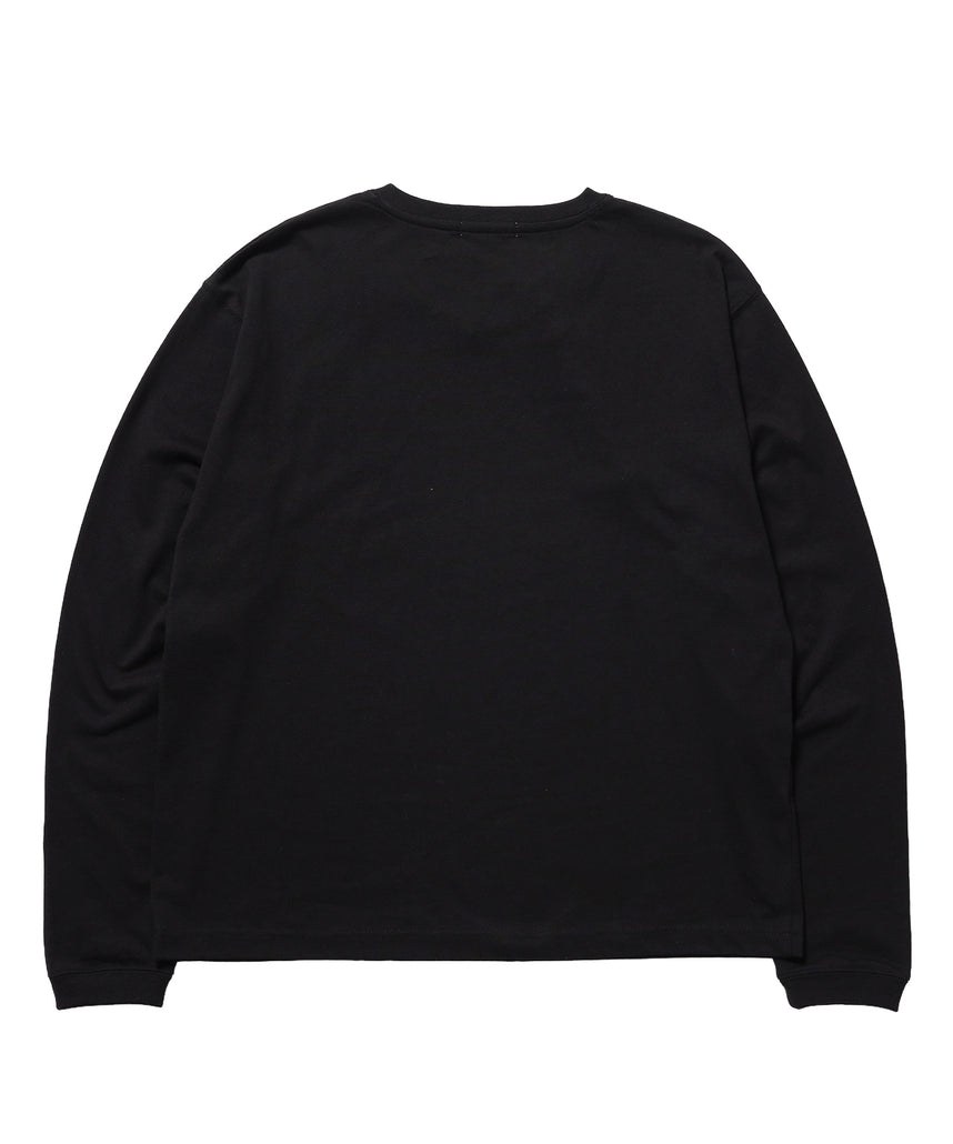 ※WEB限定 / ぼかしプリントヘンリーネックロンT / sqnzU BORDER L/S TEE ブラック