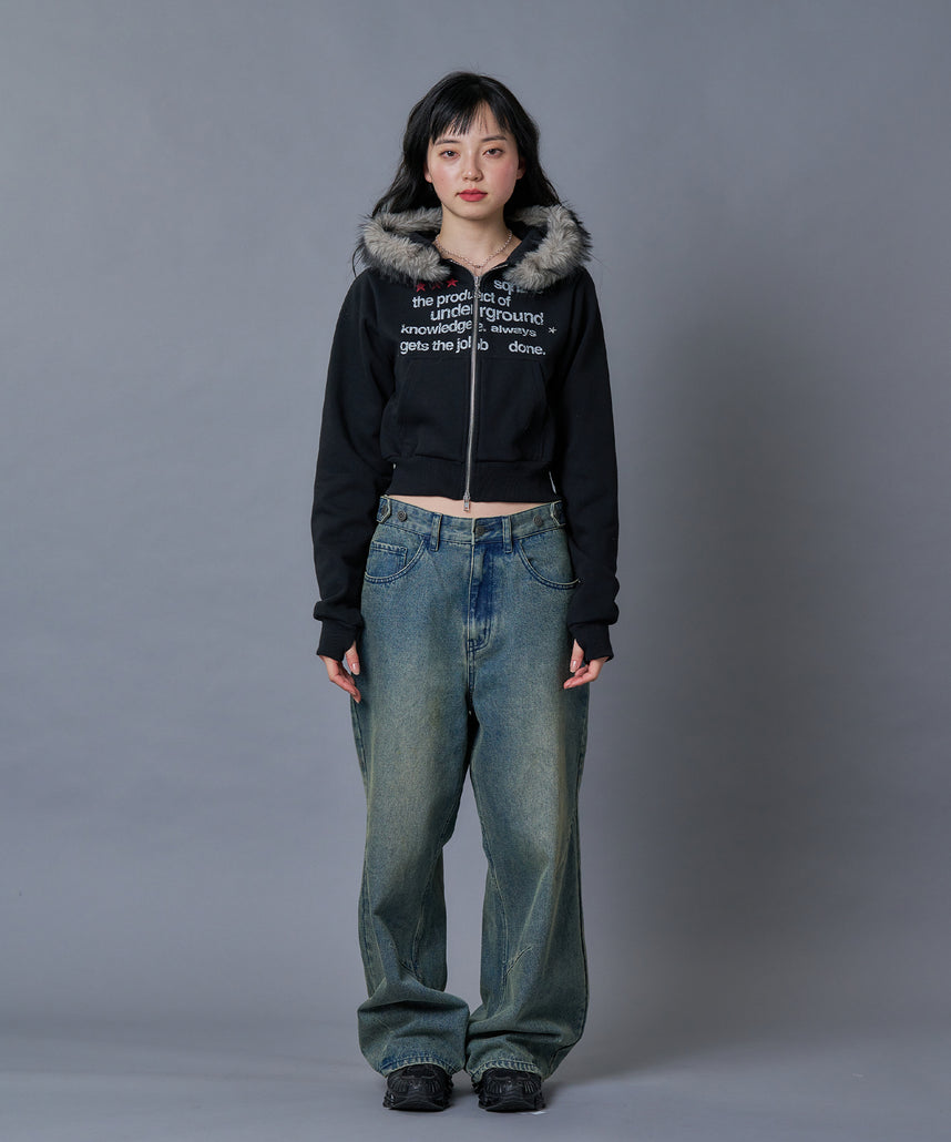 sqnz（エスキュンズ）】sqnz fur zip pk / レディース ファー ジップ