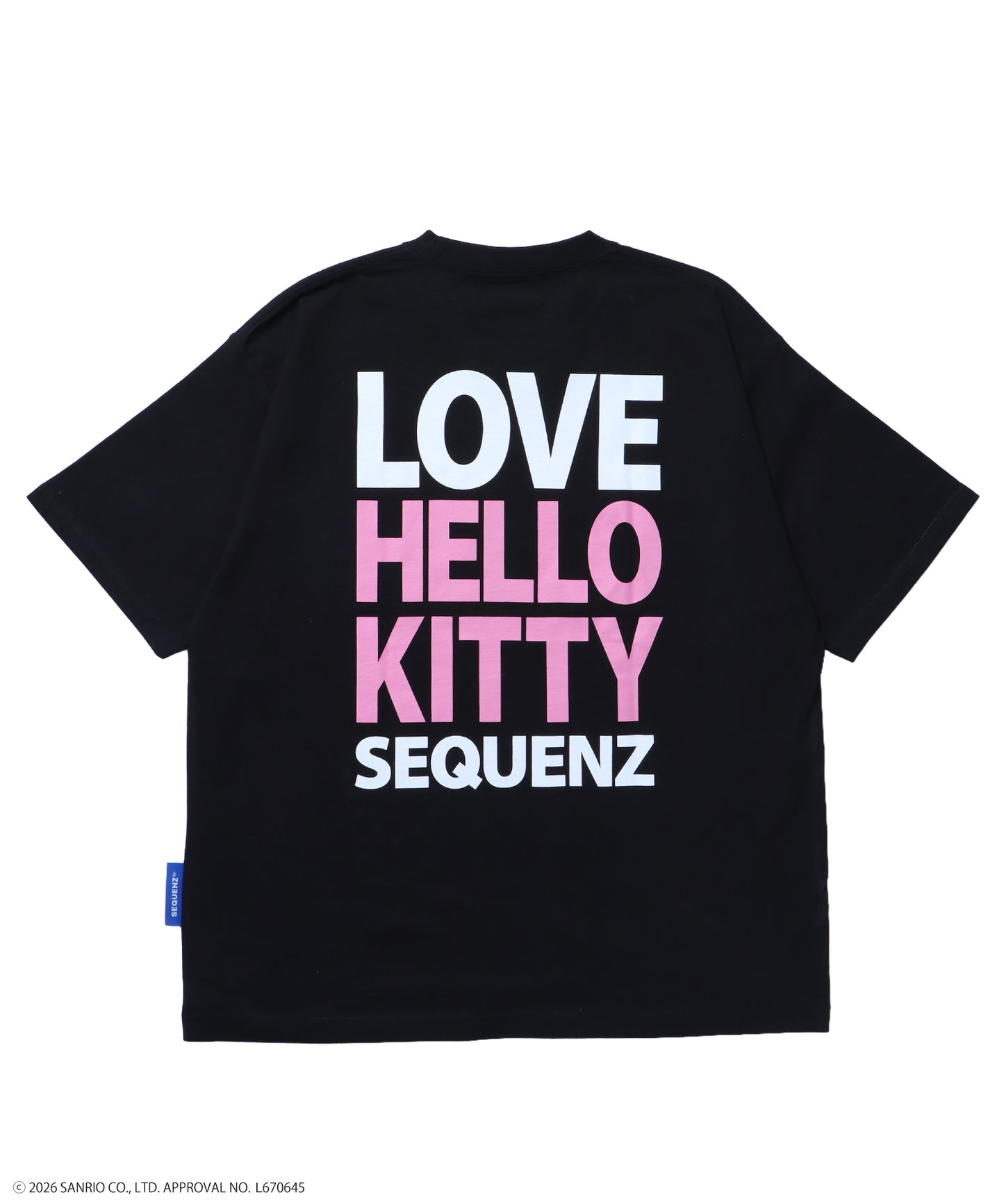 HK LOVE SEQUENZ TEE / ハローキティ キティちゃん 半袖 クルーネック プリント ワンポイント ラインストーン ブラック