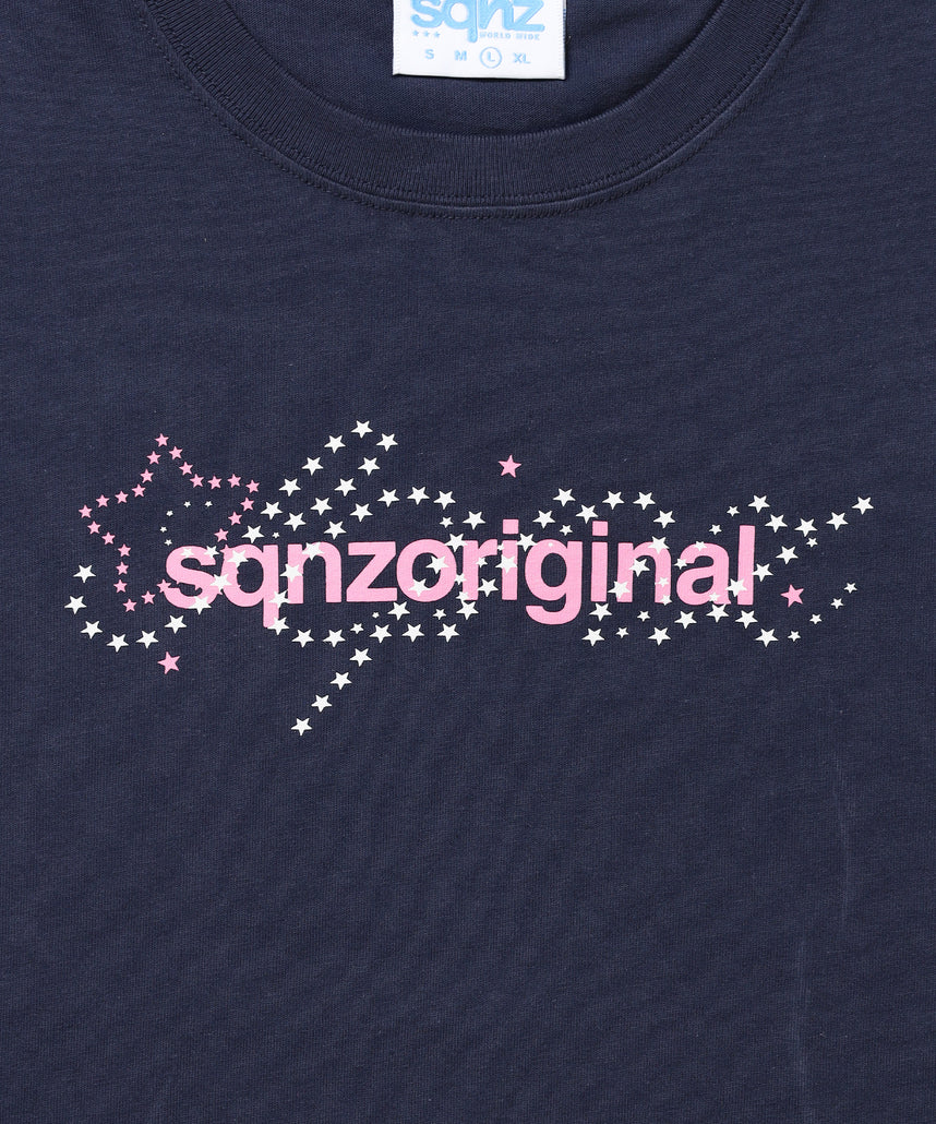 ※WEB限定 / ユニセックス / 星モチーフ半袖Tシャツ / sqnz star new logo tee / ネイビー
