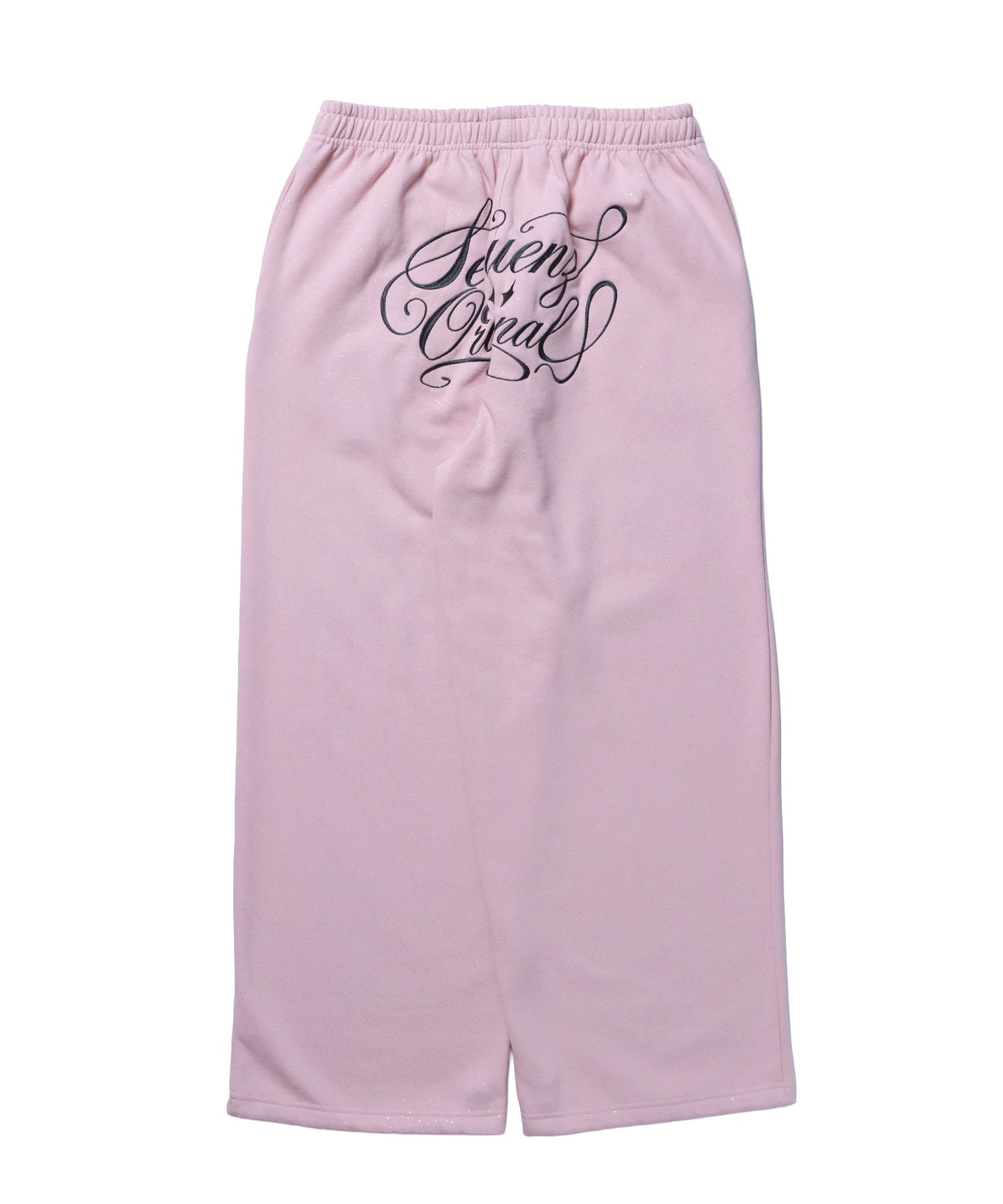 SQNZ GLITTER SWEAT PANTS / グリッター ラインストーン スウェットパンツ ドローコード 裏起毛 【セットアップ着用可】 ライトピンク
