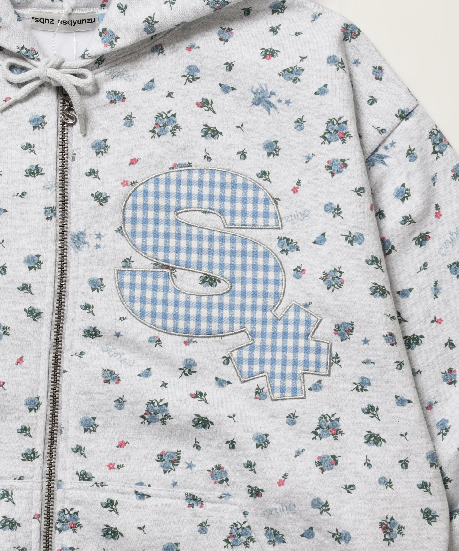 ※WEB限定 / ギンガムドットロゴジップパーカー / sqnzU spiral applique zip p/k