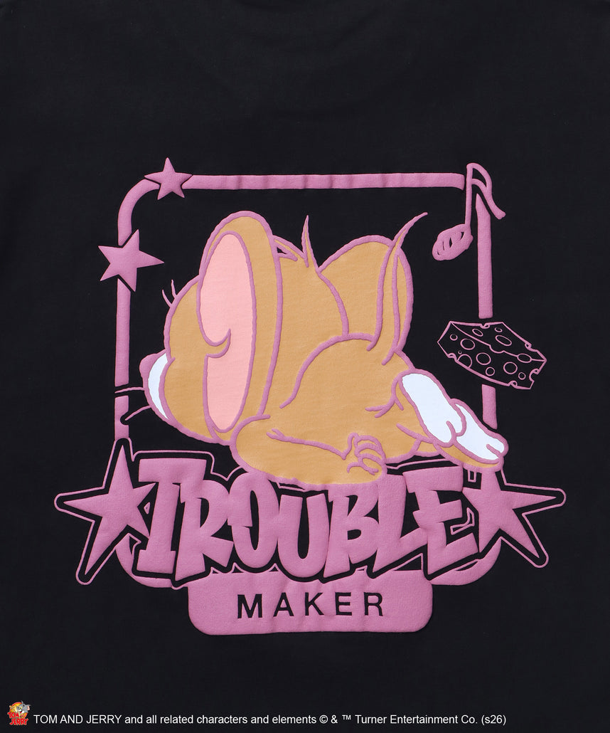 TJ BACK STYLE JERRY TEE / トムとジェリー Tシャツ 半袖 クルーネック プリント オーバーサイズ ブラック