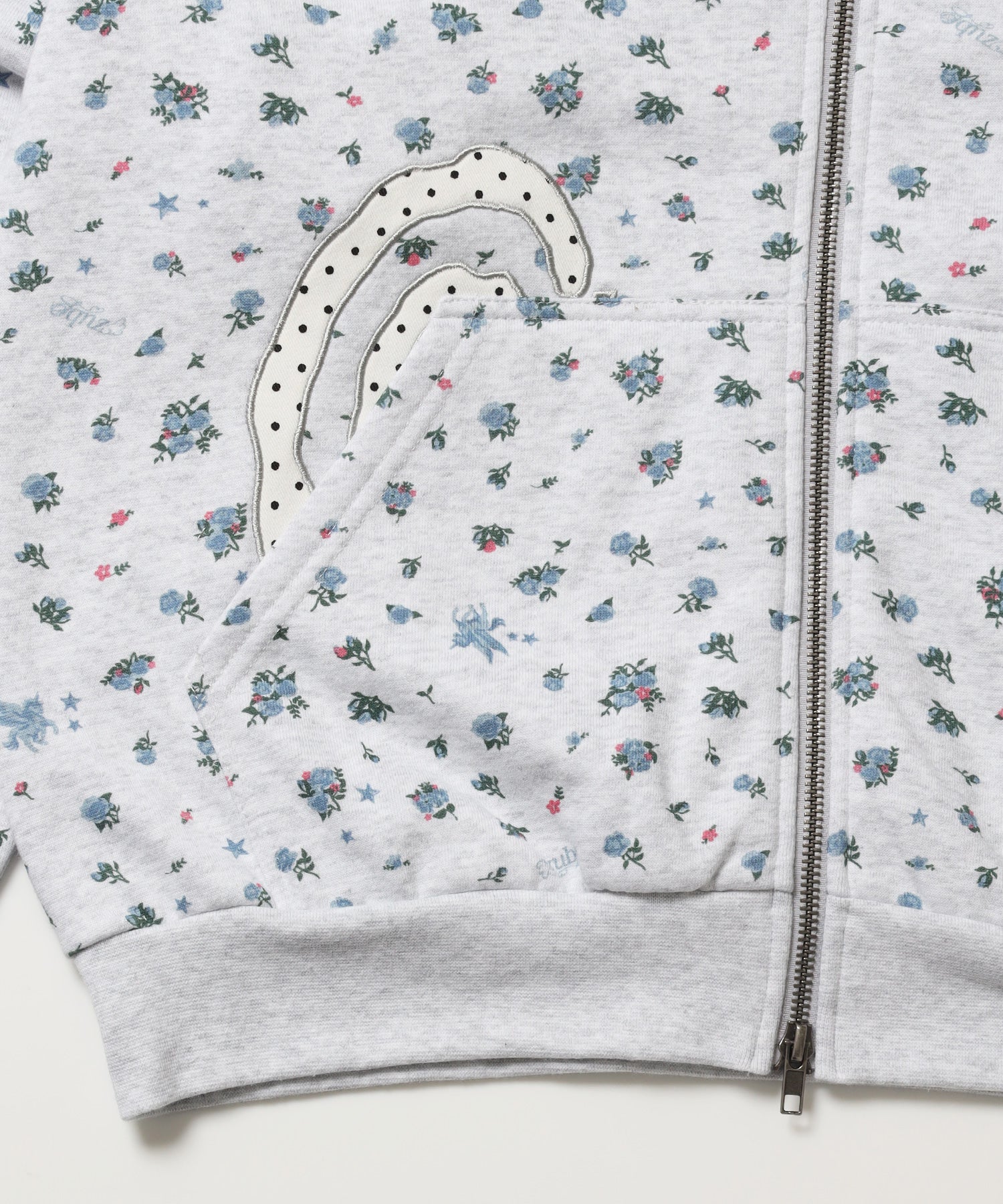 ※WEB限定 / ギンガムドットロゴジップパーカー / sqnzU spiral applique zip p/k