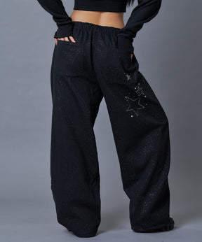 ※WEB限定 / レディースグリッタースウェットパンツ / sqnz glitter sweat pants ブラック