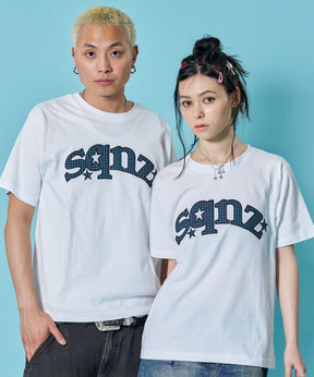 ※WEB限定 /スターロゴ半袖Tシャツ / sqnz star logo checkered applique tee ホワイト系その他