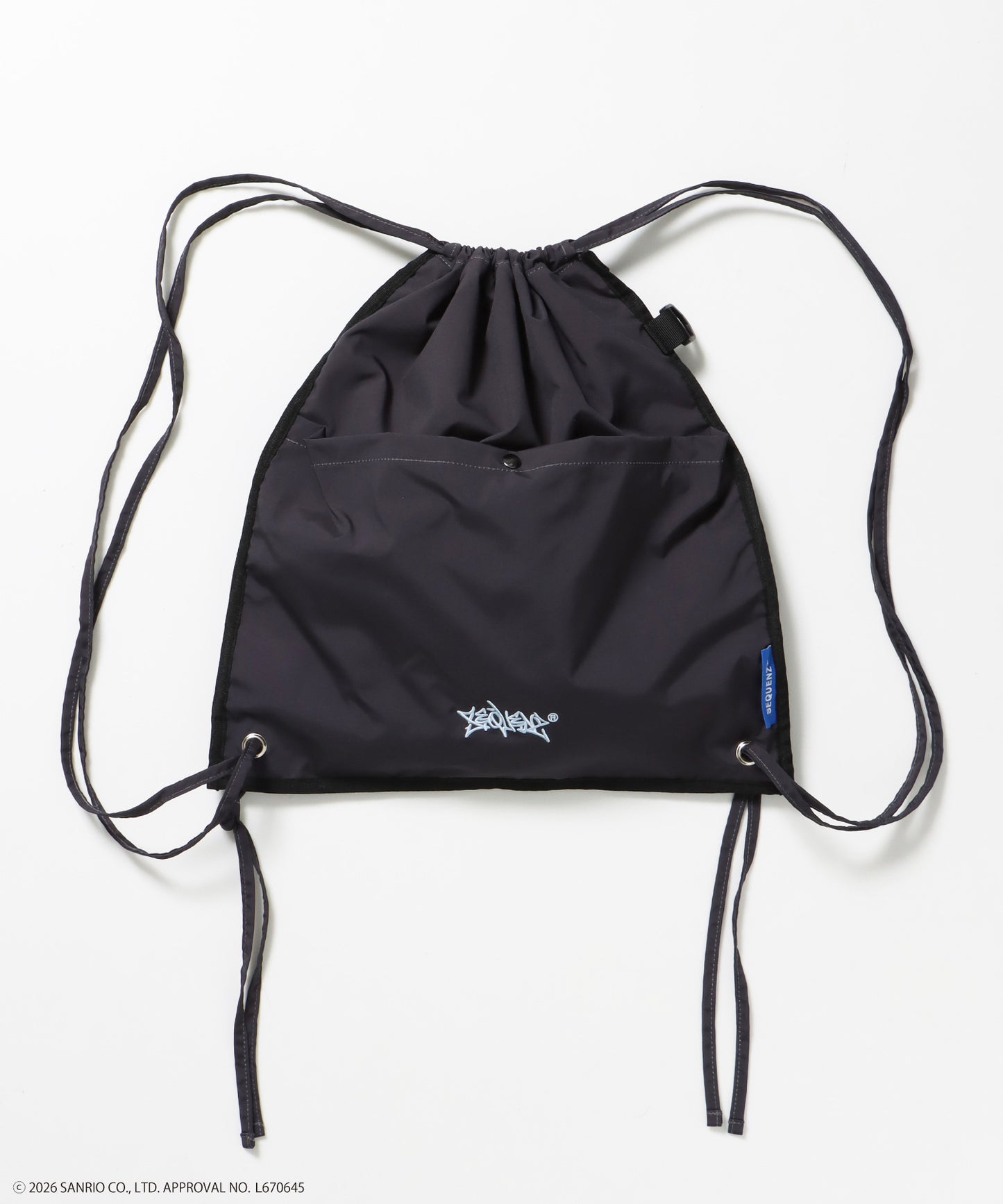 HK KITTY DAILY KNAPSACK / ナップサック バック 雑貨 ２WAY プリント リバーシブル ユニセックス ブラック