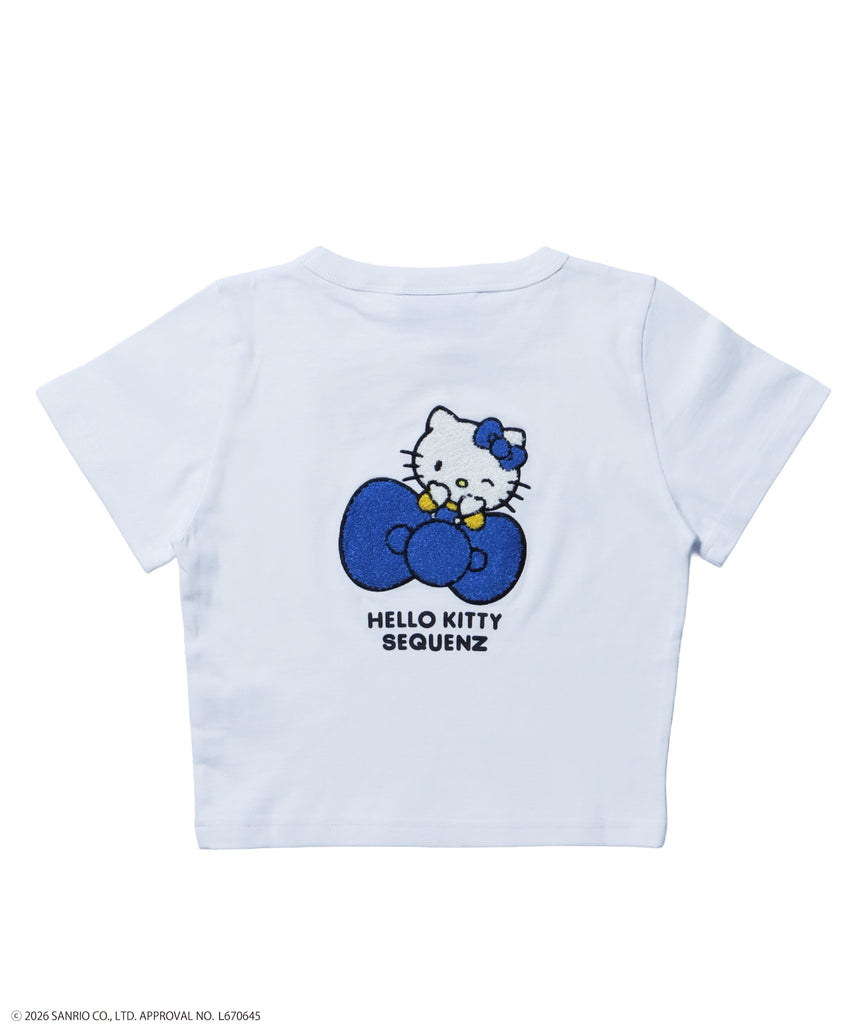 HK EMBROIDERY KITTY TEE / ハローキティ キティちゃん 半袖 クルーネック プリント ワンポイント 刺繍 ホワイト