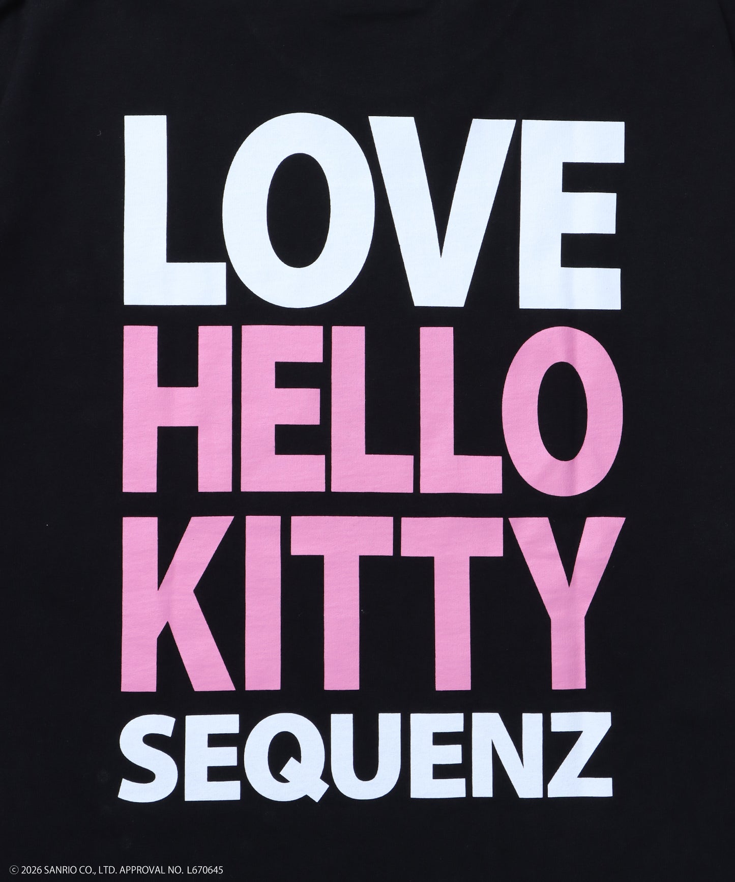 HK LOVE SEQUENZ TEE / ハローキティ キティちゃん 半袖 クルーネック プリント ワンポイント ラインストーン ブラック