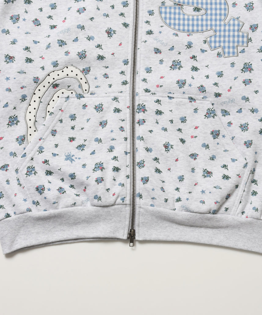 ※WEB限定 / ギンガムドットロゴジップパーカー / sqnzU spiral applique zip p/k