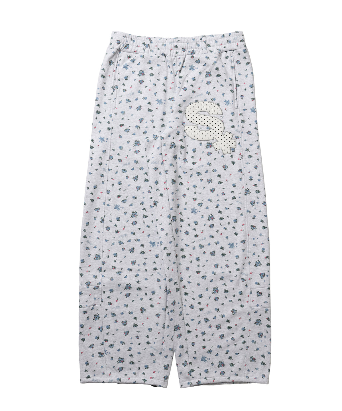 ※WEB限定 / ギンガムドットロゴスウェットパンツ / sqnzU spiral applique sweat pants