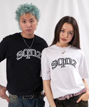 sqnz gingham applique tee / Tシャツ 半袖 クルーネック チェック ホワイト