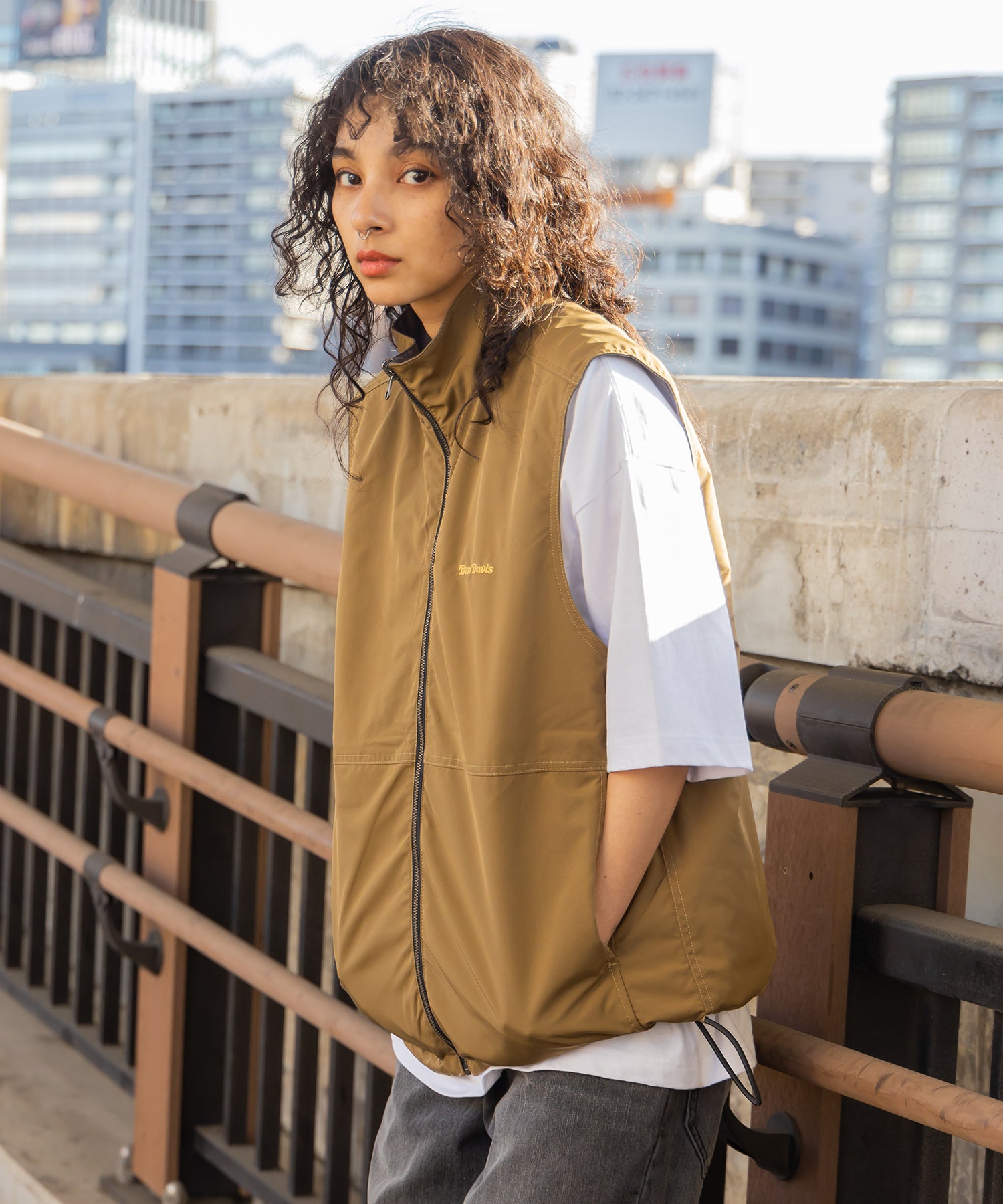 BEN DAVIS(ベンデイビス)】REVERSIBLE STAND COLLAR VEST