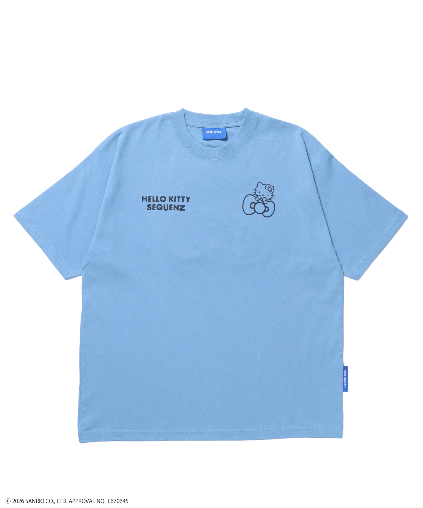 HK EMBROIDERY KITTY TEE / ハローキティ キティちゃん 半袖 クルーネック プリント ワンポイント 刺繍 ブルーグレー
