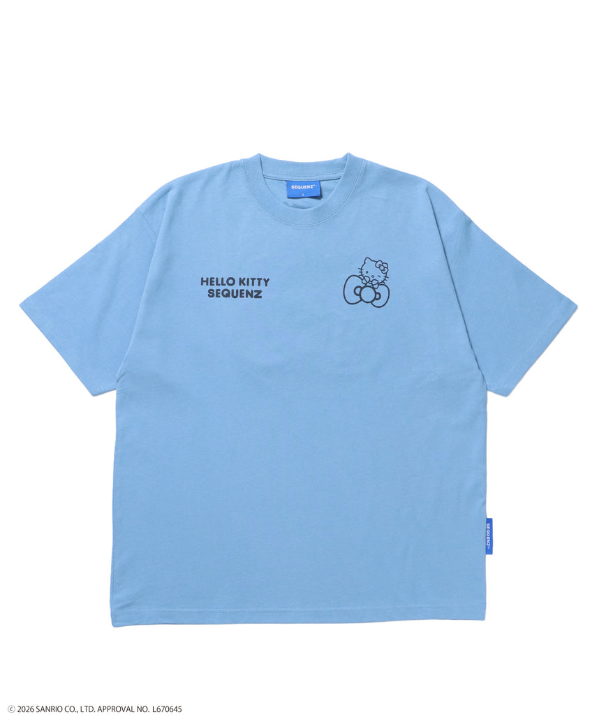 HK EMBROIDERY KITTY TEE / ハローキティ キティちゃん 半袖 クルーネック プリント ワンポイント 刺繍 ブルーグレー