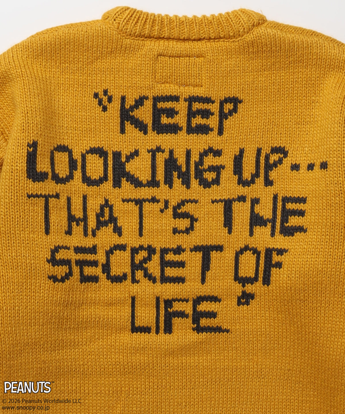 TP SNOOPY CHUNKY KNIT / スヌーピー メッセージプリント チャンキーニット イエロー