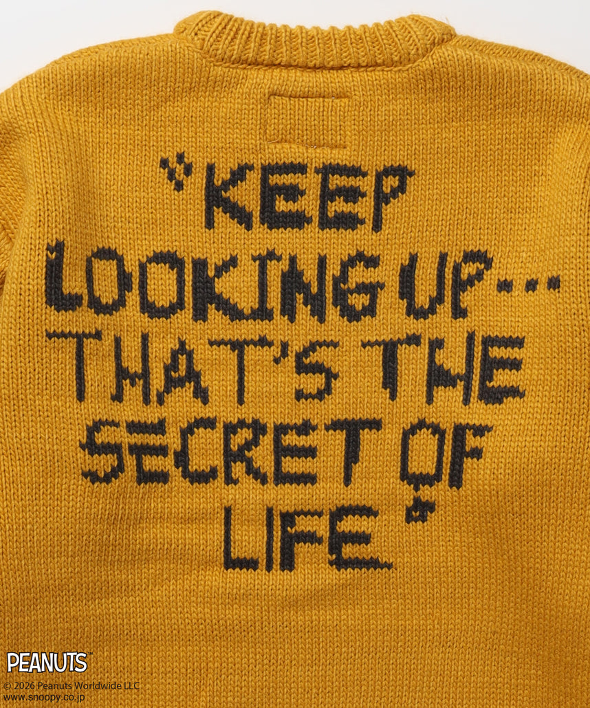 TP SNOOPY CHUNKY KNIT / スヌーピー メッセージプリント チャンキーニット イエロー