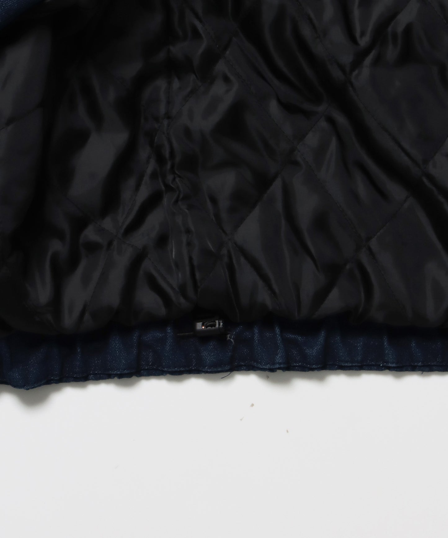 FUR DENIM HOODIE JKT / デニム ジャケット ファー 中綿 ダブルジップ フーディ ブルー