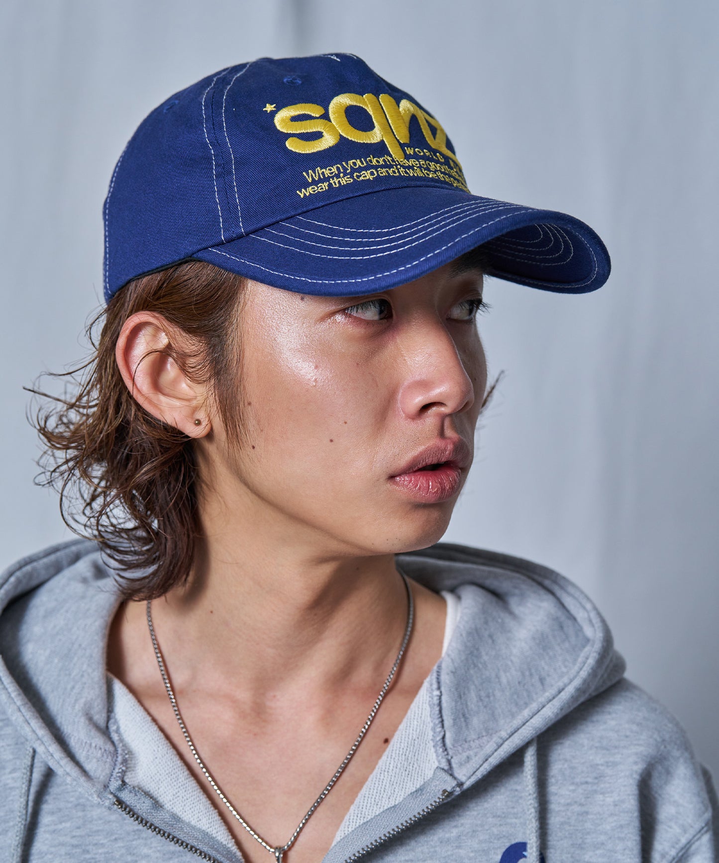 sqnz logo cap / ロゴ ベースボール キャップ 刺繍 ストリート ネイビー