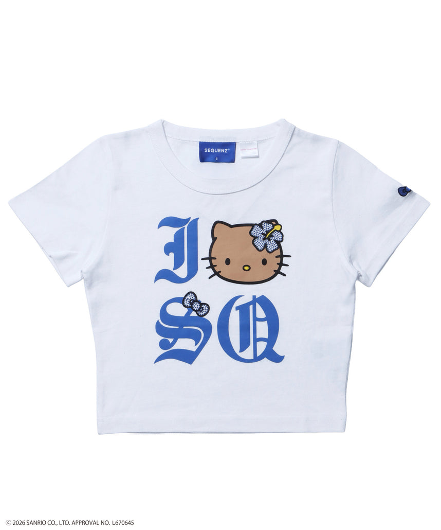HK I LOVE “KI”TEE / ハローキティ キティちゃん 半袖 クルーネック プリント ワンポイント ホワイト