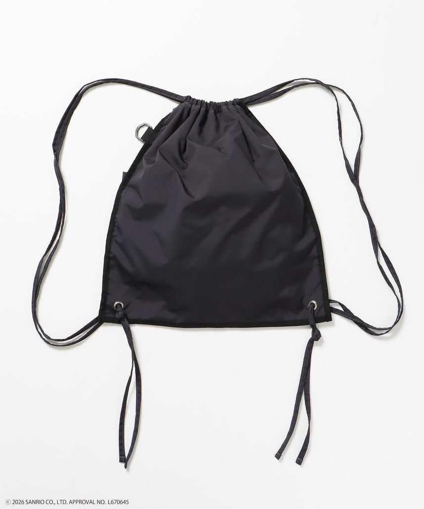 HK KITTY DAILY KNAPSACK / ナップサック バック 雑貨 ２WAY プリント リバーシブル ユニセックス ブラック