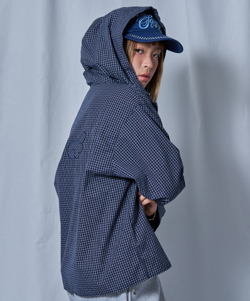 かつきくん着用 DIME ネイビー Wave ラガーシャツ ラガーシャツ PANELLED LOOPBACK (NAVY/BLUE)【ワックスロンドン日本