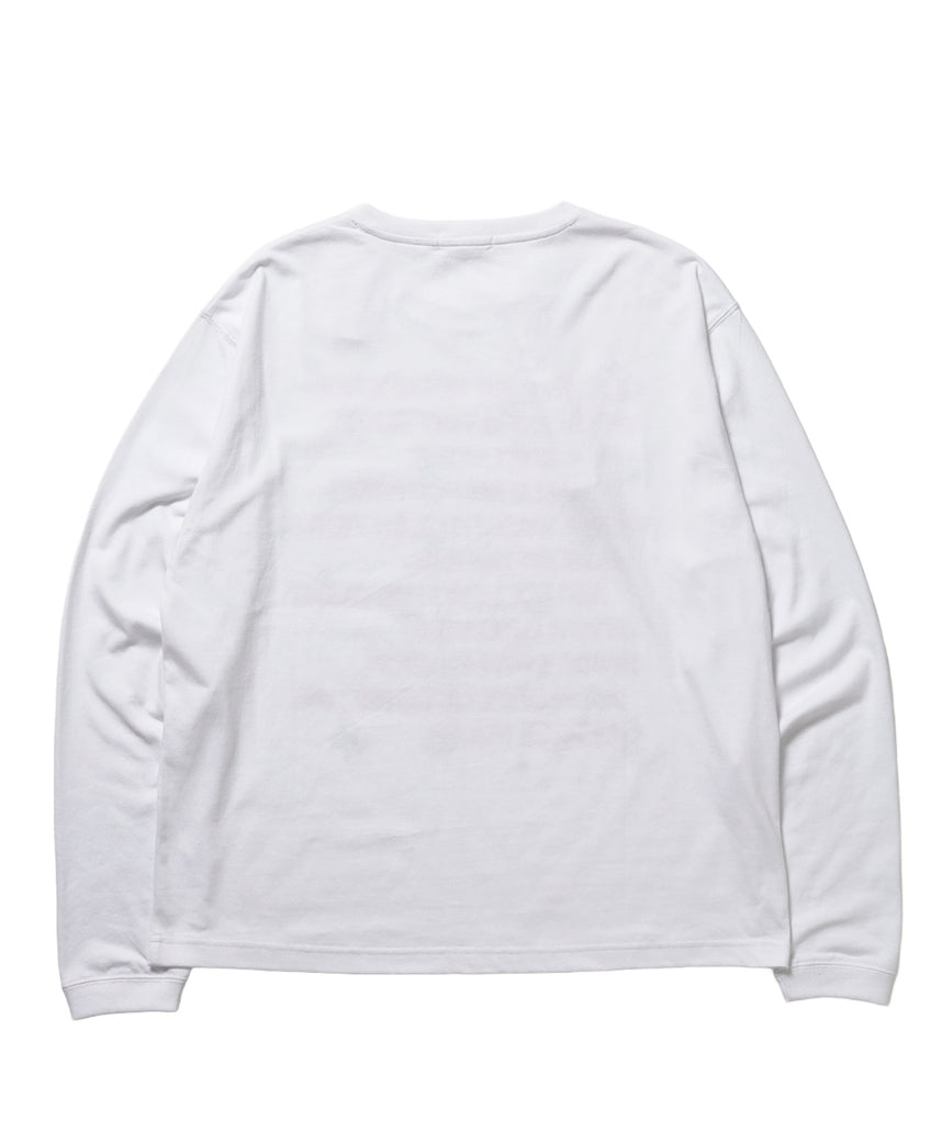 ※WEB限定 / ぼかしプリントヘンリーネックロンT / sqnzU BORDER L/S TEE ホワイト