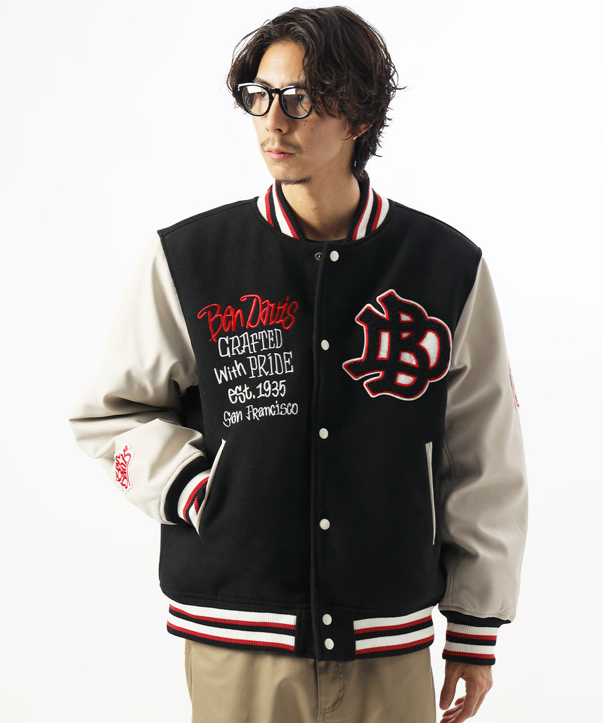 BEN DAVIS（ベンデイビス）】BD STADIUM JACKET / 刺繍 ワッペン OLD