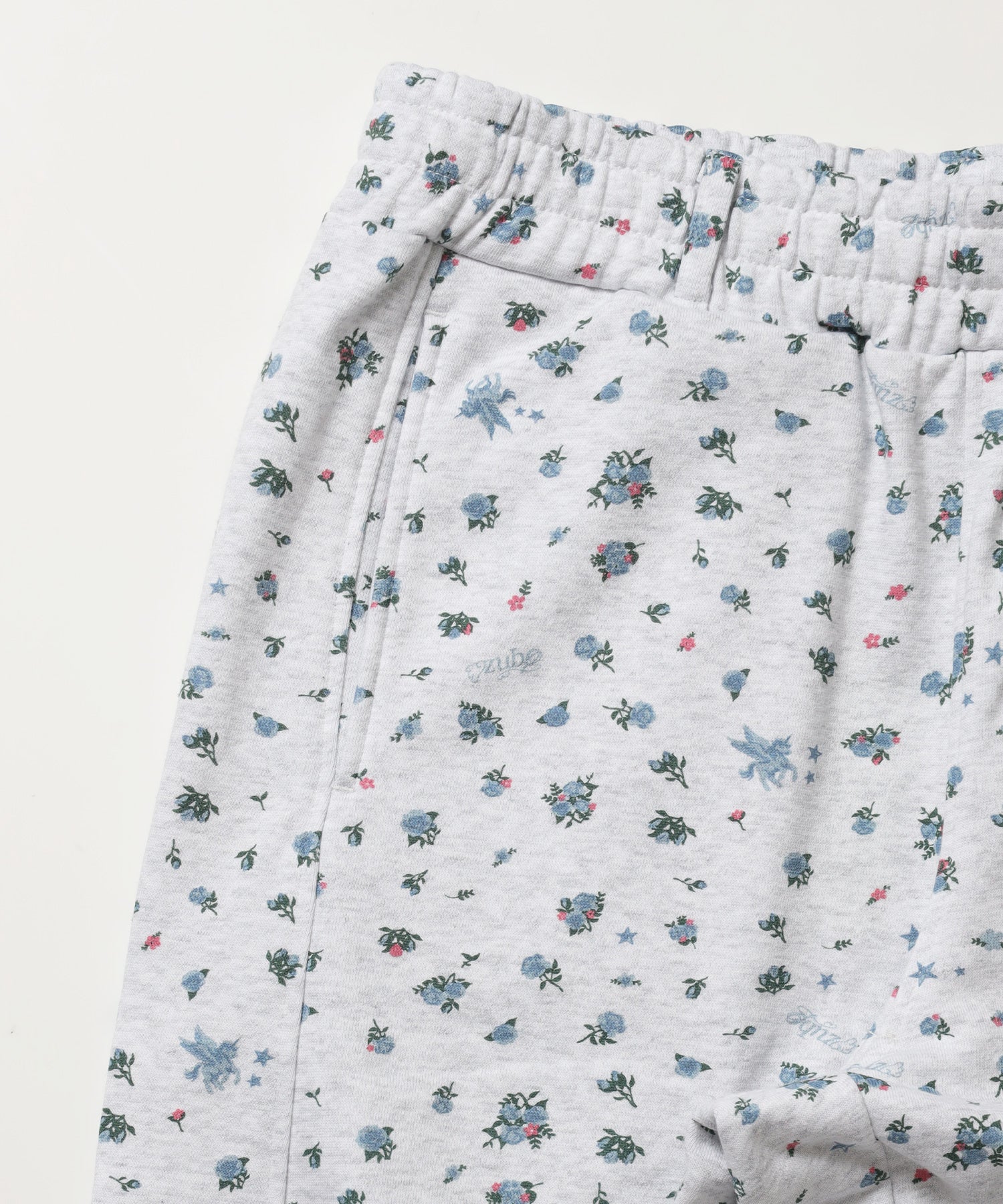 ※WEB限定 / ギンガムドットロゴスウェットパンツ / sqnzU spiral applique sweat pants