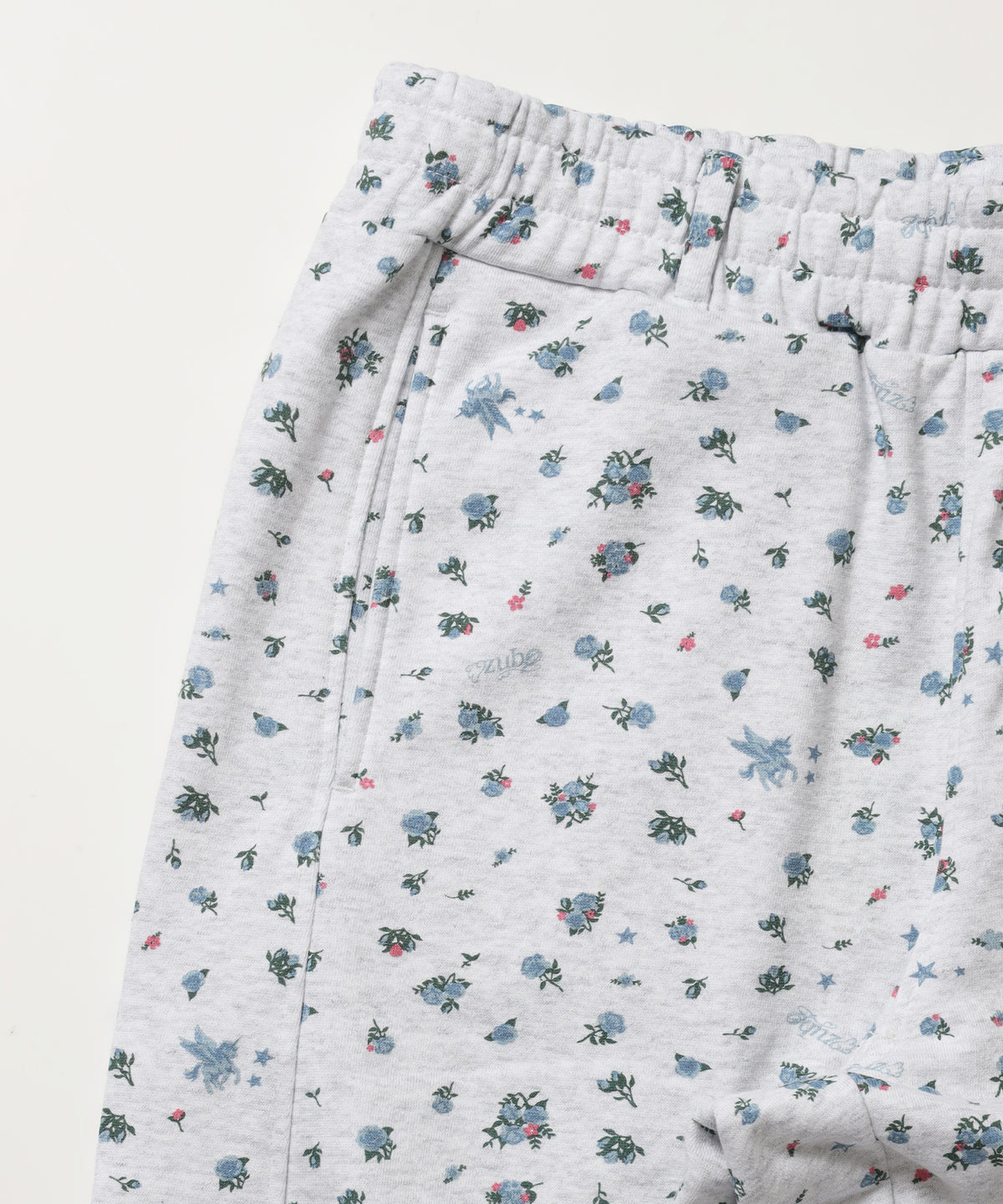 ※WEB限定 / ギンガムドットロゴスウェットパンツ / sqnzU spiral applique sweat pants