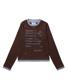 ※WEB限定 / バイカラーヘンリーネック長袖T / sqnz fake layered henley star l/s tee ブラウン