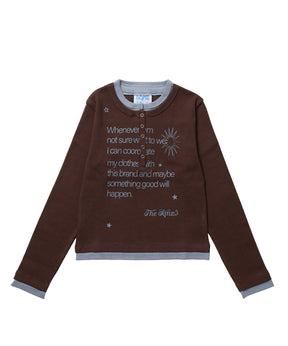 ≪予約商品≫※WEB限定 / バイカラーヘンリーネック長袖T / sqnz fake layered henley star l/s tee ブラウン