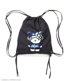 HK KITTY DAILY KNAPSACK / ナップサック バック 雑貨 ２WAY プリント リバーシブル ユニセックス ブラック