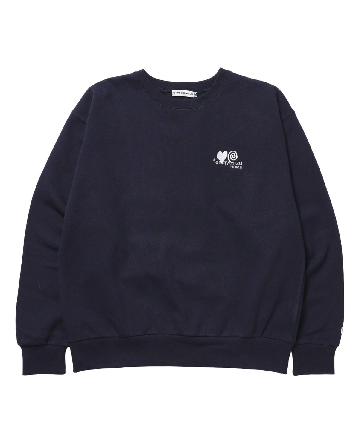 ※WEB限定  サークルハート刺繍裏起毛スウェット / sqnzU basic logo c/n ネイビー