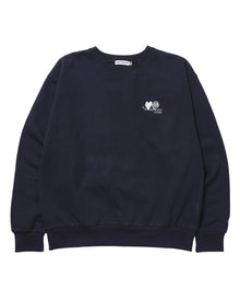 ※WEB限定  サークルハート刺繍裏起毛スウェット / sqnzU basic logo c/n ネイビー