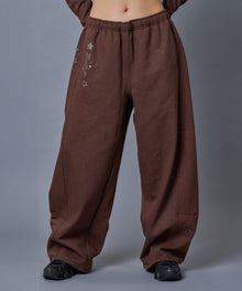 ※WEB限定 / レディースグリッタースウェットパンツ / sqnz glitter sweat pants モカ