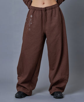 ※WEB限定 / レディースグリッタースウェットパンツ / sqnz glitter sweat pants モカ