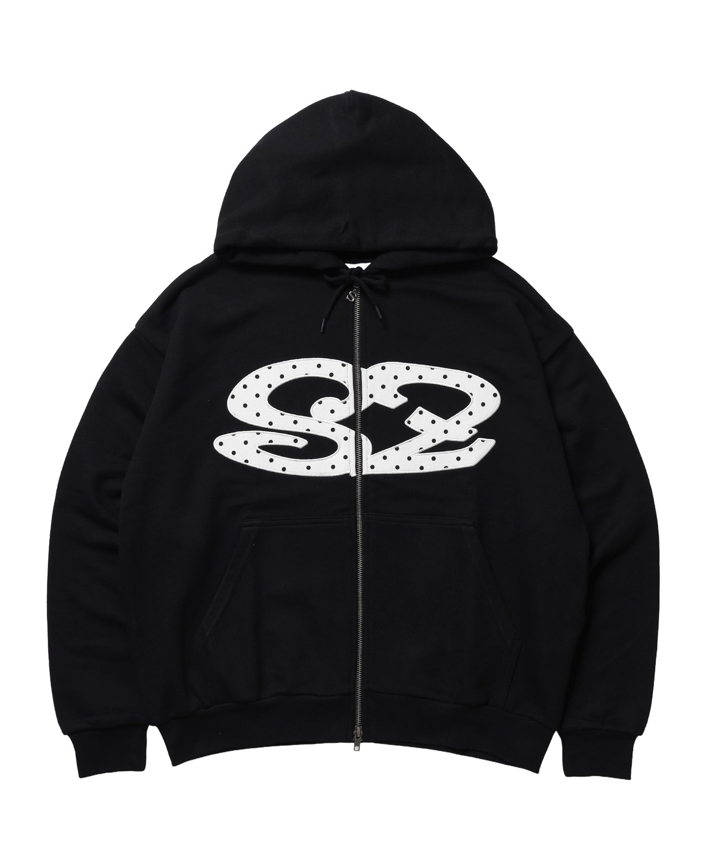 ≪予約商品≫※WEB限定 / アソートまたぎジップパーカー / sqnz logo applique zip p/k ブラック