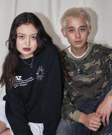 sqnz star studs logo sweat / ワンポイント プリント スウェット クルーネック 裏毛 柄80